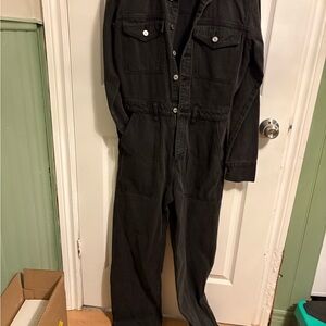 Abercrombie & Fitch Charcoal Denim Jumpsuit